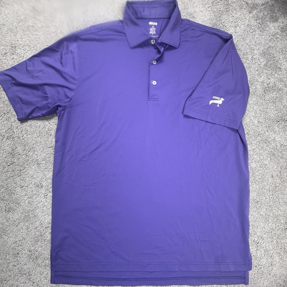 Turtleson Men's Large Short Sleeve Purple Polo Golf Tour Performance